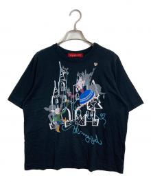 OLLEBOREBLA（オレボレブラ）の古着「ぶたさんプリントTシャツ　コットンTシャツ」｜ブラック