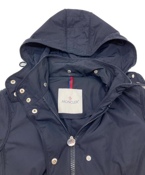MONCLER（モンクレール）MONCLER (モンクレール) ARGELIA GIUBBOTTO  ワッペンモッズコート　ロングコート　アウター　ライトアウター ネイビー サイズ:1（実寸参照）の古着・服飾アイテム