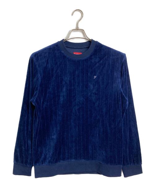 SUPREME（シュプリーム）Supreme (シュプリーム) ベロアクルーネックスウェット　 ネイビー サイズ:Mの古着・服飾アイテム