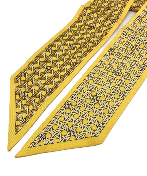 TORY BURCH（トリーバーチ）TORY BURCH (トリーバーチ) ツイリースカーフ　タイスカーフ　リボンスカーフ イエロー サイズ:実寸参照の古着・服飾アイテム