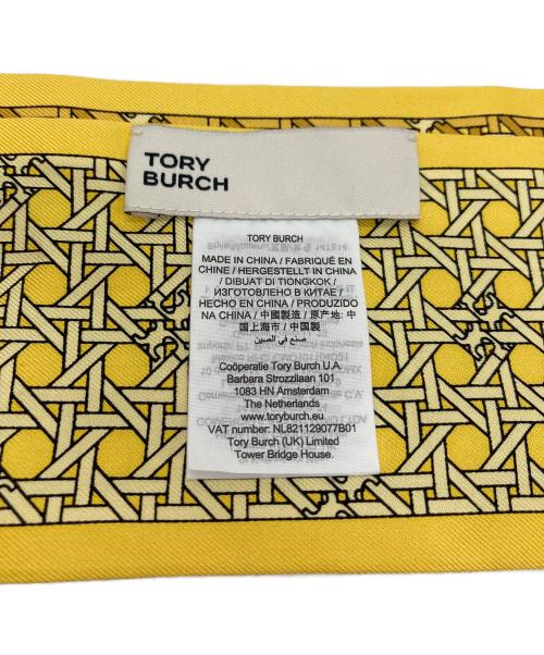 TORY BURCH（トリーバーチ）TORY BURCH (トリーバーチ) ツイリースカーフ　タイスカーフ　リボンスカーフ イエロー サイズ:実寸参照の古着・服飾アイテム