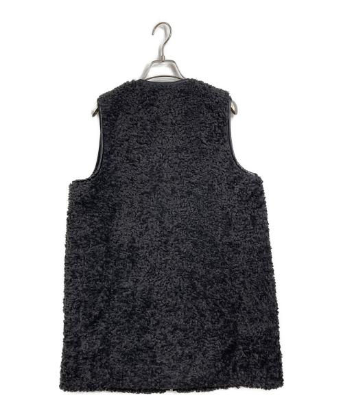 THREE DOTS（スリードッツ）THREE DOTS (スリードッツ) プードルボアパイピングベスト グレー サイズ:Sの古着・服飾アイテム
