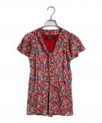 LAUREN RALPH LAURENローレン ラルフ ローレン）の古着「花柄ノースリーブブラウス　フラワープリント」｜レッド