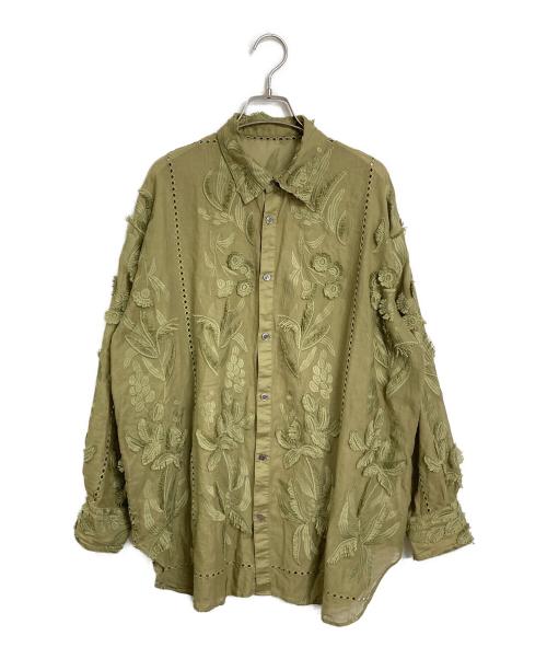 TOLIGHT（トライト）tolight (トライト) JOURNAL STANDARD (ジャーナルスタンダード) フリンジレースシャツ カーキ サイズ:実寸参照の古着・服飾アイテム