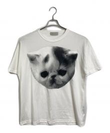 SHAUN SAMSON（ショーンサムソン）の古着「猫プリントTシャツ　S/Sカットソー　半袖カットソー　Tee  米国製　コムデギャルソン取扱」｜ホワイト