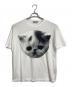 SHAUN SAMSON（ショーンサムソン）の古着「猫プリントTシャツ　S/Sカットソー　半袖カットソー　Tee  米国製　コムデギャルソン取扱」｜ホワイト