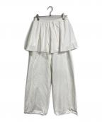 MAISON SPECIALメゾンスペシャル）の古着「Flared Skirt Layered Sweatpants フレアスカートレイヤード　スウェットパンツ」｜ホワイト