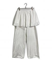 MAISON SPECIAL（メゾンスペシャル）の古着「Flared Skirt Layered Sweatpants フレアスカートレイヤード　スウェットパンツ」｜ホワイト