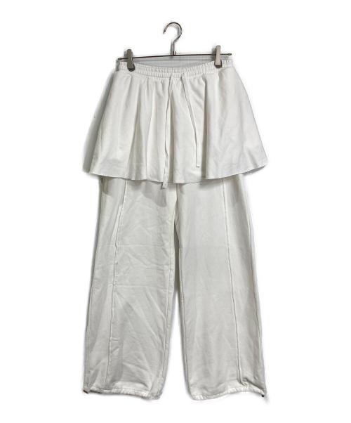 MAISON SPECIAL（メゾンスペシャル）MAISON SPECIAL (メゾンスペシャル) Flared Skirt Layered Sweatpants フレアスカートレイヤード　スウェットパンツ ホワイト サイズ:38の古着・服飾アイテム