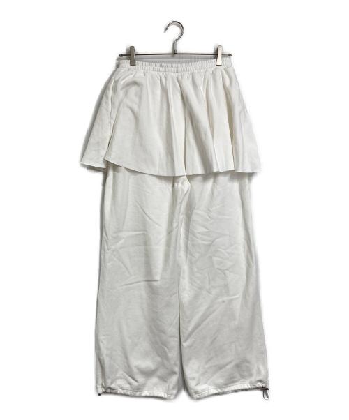 MAISON SPECIAL（メゾンスペシャル）MAISON SPECIAL (メゾンスペシャル) Flared Skirt Layered Sweatpants フレアスカートレイヤード　スウェットパンツ ホワイト サイズ:38の古着・服飾アイテム