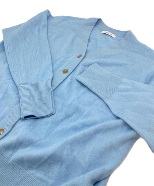 SIMPLICITE（シンプリシテ）simplicite (シンプリシテ) ハンドウォッシャブル カシミヤカシュクールカーディガン スカイブルー サイズ:FREE 未使用品の古着・服飾アイテム