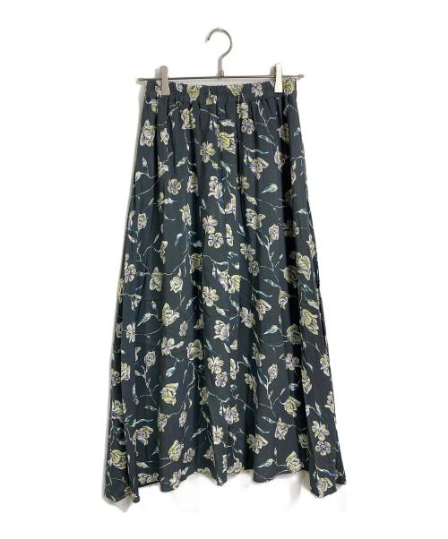 URBAN RESEARCH DOORS（アーバンリサーチドアーズ）URBAN RESEARCH DOORS (アーバンリサーチドアーズ) レーヨン花柄スカート グレー サイズ:M 未使用品の古着・服飾アイテム