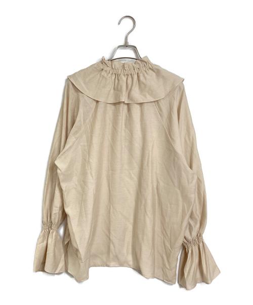 Spick and Span（スピック＆スパン）Spick and Span (スピック＆スパン) ポリアセテートラッフルカラーブラウス ベージュ サイズ:FREEの古着・服飾アイテム