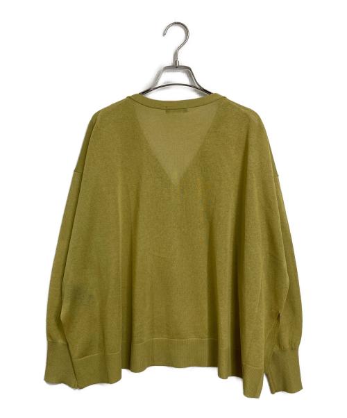 journal standard L'essage（ジャーナルスタンダード レサージュ）journal standard L'essage (ジャーナルスタンダード レサージュ) シアーVネックカーディガン カーキ サイズ:FREE 未使用品の古着・服飾アイテム