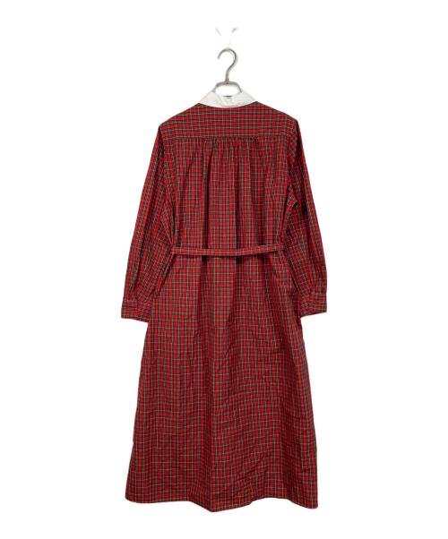 CHILD WOMAN（チャイルドウーマン）CHILD WOMAN (チャイルドウーマン) タータンチェックシャツワンピース　日本製 レッド サイズ:FREEの古着・服飾アイテム