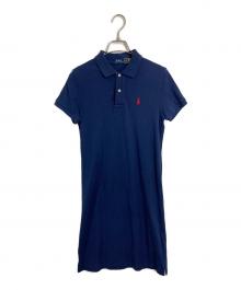 POLO RALPH LAUREN（ポロ・ラルフローレン）の古着「ポロシャツワンピース　ロングワンピース　ポニー刺繍」｜ネイビー