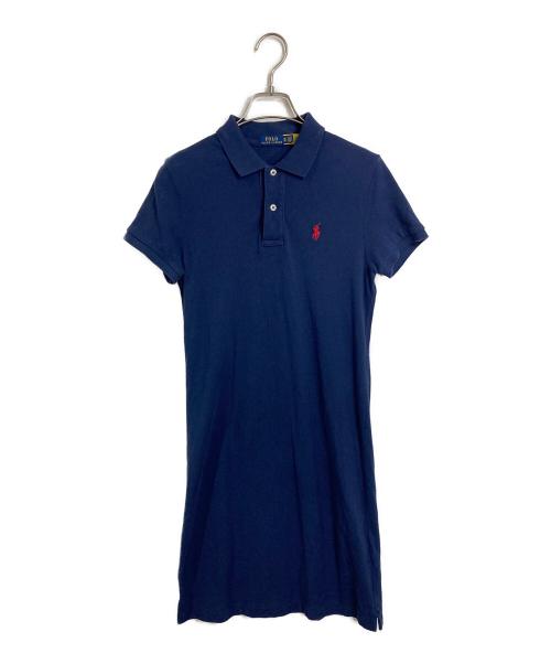 POLO RALPH LAUREN（ポロ・ラルフローレン）POLO RALPH LAUREN (ポロ・ラルフローレン) ポロシャツワンピース　ロングワンピース　ポニー刺繍 ネイビー サイズ:XSの古着・服飾アイテム