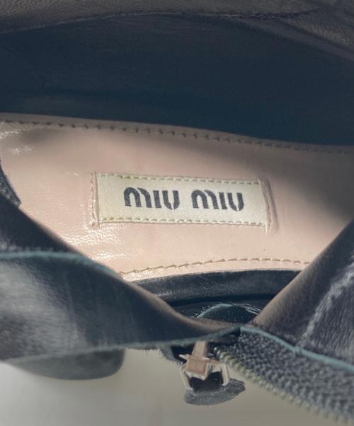 MIU MIU（ミュウミュウ）MIU MIU (ミュウミュウ) スウェードショートブーツ ブラック サイズ:36　1/2の古着・服飾アイテム