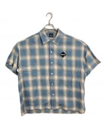 SOPH.（ソフ）の古着「BIG LOGO S/S BAGGY SHIRT  ビッグ ロゴ ショートスリーブ バギー シャツ  半袖シャツ　チェックシャツ　日本製」｜ブルー