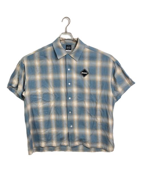 SOPH.（ソフ）SOPH. (ソフ) BIG LOGO S/S BAGGY SHIRT  ビッグ ロゴ ショートスリーブ バギー シャツ  半袖シャツ　チェックシャツ　日本製 ブルー サイズ:Sの古着・服飾アイテム