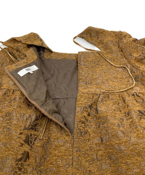 RAY BEAMS（レイ ビームス）RAY BEAMS (レイ ビームス) ジャカード スクエアネック ワンピース ブラウンの古着・服飾アイテム