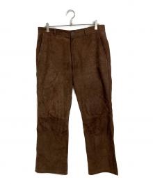 seven by seven（セブンバイセブン）の古着「LEATHER FLARE TROUSERS -GOAT SUEDE- ヤギ革」｜ブラウン