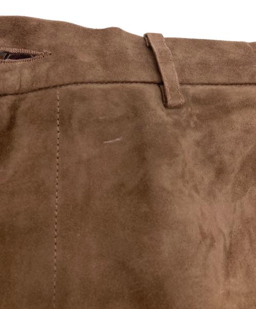 seven by seven（セブンバイセブン）SEVEN BY SEVEN (セブンバイセブン) LEATHER FLARE TROUSERS -GOAT SUEDE- ヤギ革 ブラウン サイズ:Lの古着・服飾アイテム