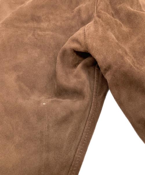 seven by seven（セブンバイセブン）SEVEN BY SEVEN (セブンバイセブン) LEATHER FLARE TROUSERS -GOAT SUEDE- ヤギ革 ブラウン サイズ:Lの古着・服飾アイテム