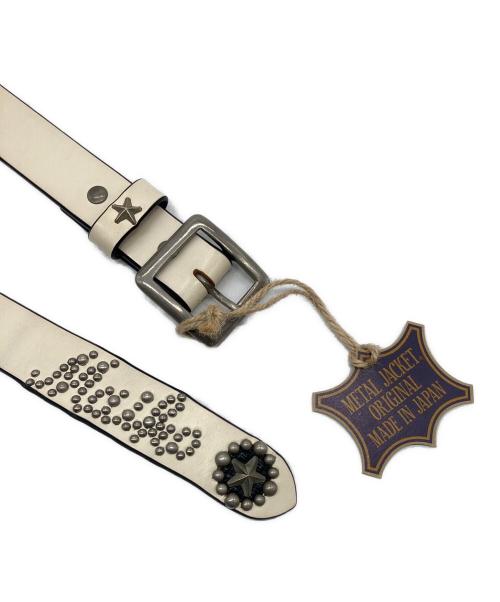 METAL JACKET（メタルジャケット）METAL JACKET (メタルジャケット) STEERHIDE STAR EMBLEM LONG BELT   ステアハイドスターエンブレムロングベルト ベルト　日本製 ホワイト サイズ:30の古着・服飾アイテム
