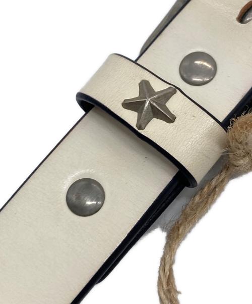 METAL JACKET（メタルジャケット）METAL JACKET (メタルジャケット) STEERHIDE STAR EMBLEM LONG BELT   ステアハイドスターエンブレムロングベルト ベルト　日本製 ホワイト サイズ:30の古着・服飾アイテム