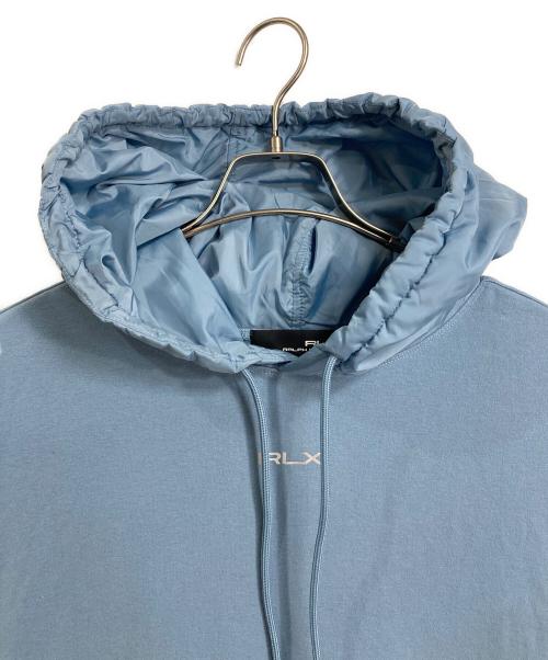 RLX RALPH LAUREN（アールエルエックスラルフローレン）RLX RALPH LAUREN (アールエルエックスラルフローレン) Logo Hybrid Jersey Golf Hoodie ロゴハイブリッドジャージーゴルフフーディー パーカー ブルー サイズ:S	の古着・服飾アイテム