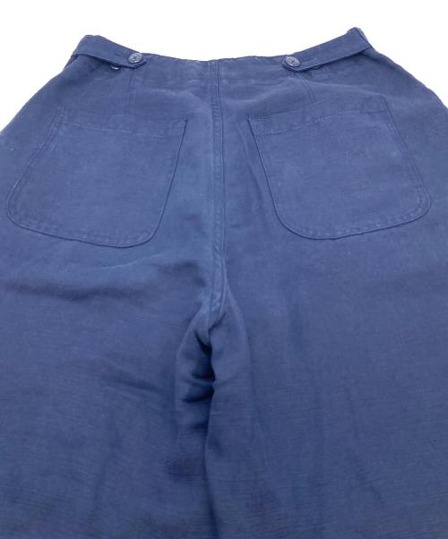 POLO RALPH LAUREN（ポロ・ラルフローレン）POLO RALPH LAUREN (ポロ・ラルフローレン) PLEATED LINEN BLEND TWILL PANT サーカスパンツ　リネンパンツ ネイビー サイズ:6の古着・服飾アイテム