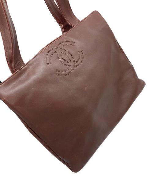CHANEL（シャネル）CHANEL (シャネル) ココマークレザートートバッグ ブラウン サイズ:実寸参照の古着・服飾アイテム
