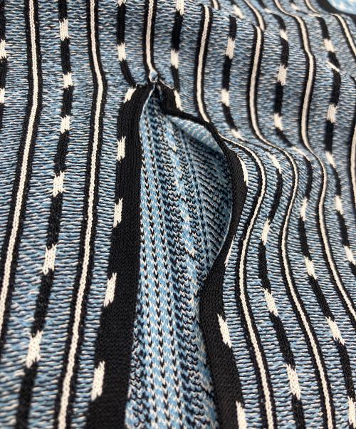 Mame Kurogouchi（マメクロゴウチ）mame kurogouchi (マメクロゴウチ) Geometric Pattern Knitted Skirt ニットスカート　25SS ブルー サイズ:2の古着・服飾アイテム