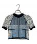 mame kurogouchi（マメクロゴウチ）の古着「Geometric Pattern Knitted Top 25SS」｜ブルー