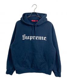 SUPREME（シュプリーム）の古着「Washed Old English Hooded Sweatshirt 内部起毛」｜ネイビー