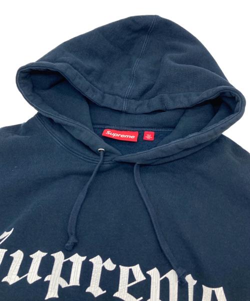 SUPREME（シュプリーム）Supreme (シュプリーム) Washed Old English Hooded Sweatshirt 内部起毛 ネイビー サイズ:Mの古着・服飾アイテム