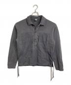 G-STAR RAWジースターロゥ）の古着「WASHED FABRIC MIX LOOSE SWEATER ウォッシュドファブリックミックスルーズセーター」｜グレー