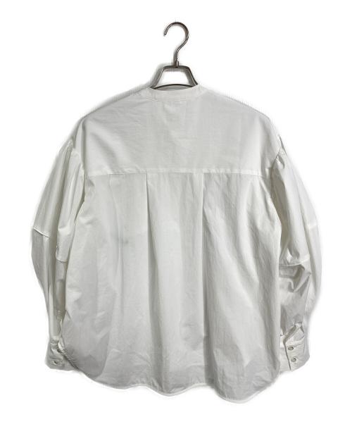 OMMO（オーエムエムオー）OMMO (オーエムエムオー) SQUARE GATHER SLEEVE SHIRT ホワイト サイズ:実寸参照の古着・服飾アイテム