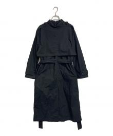 MM6 Maison Margiela（エムエムシックスメゾンマルジェラ）の古着「Reversed Trench Coat コートワンピース　イタリア製　21AW」｜ブラック