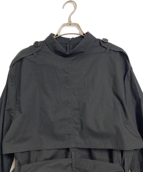 MM6 Maison Margiela（エムエムシックスメゾンマルジェラ）MM6 Maison Margiela (エムエムシックスメゾンマルジェラ) Reversed Trench Coat コートワンピース　イタリア製　21AW ブラック サイズ:38の古着・服飾アイテム