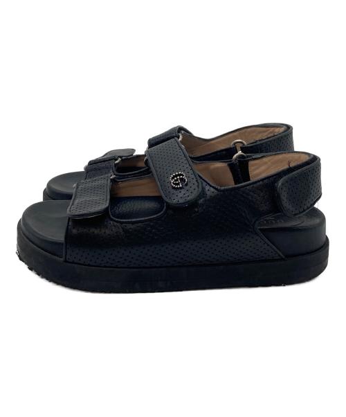 GUCCI（グッチ）GUCCI (グッチ) ダブルG シャークソール ストラップ サンダル ブラック サイズ:36  1/2の古着・服飾アイテム