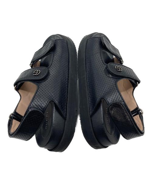 GUCCI（グッチ）GUCCI (グッチ) ダブルG シャークソール ストラップ サンダル ブラック サイズ:36  1/2の古着・服飾アイテム