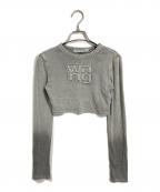ALEXANDER WANGアレキサンダー・ワン）の古着「Distressed Edge Longsleeve Tee  ディストレスドエッジロングスリーブティー」｜グレー