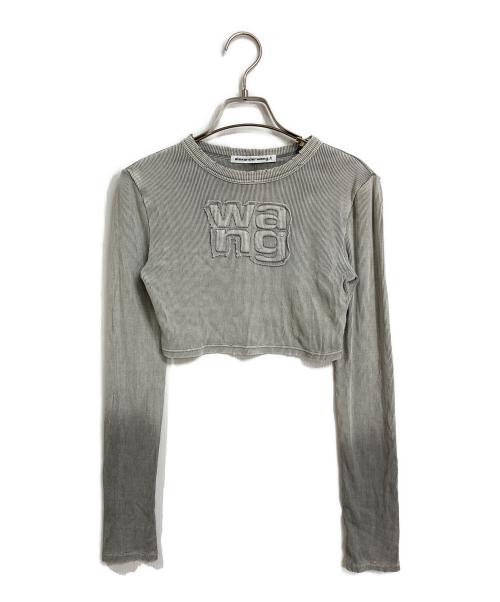 ALEXANDER WANG（アレキサンダー・ワン）ALEXANDER WANG (アレキサンダー・ワン) Distressed Edge Longsleeve Tee  ディストレスドエッジロングスリーブティー   グレー サイズ:Sの古着・服飾アイテム