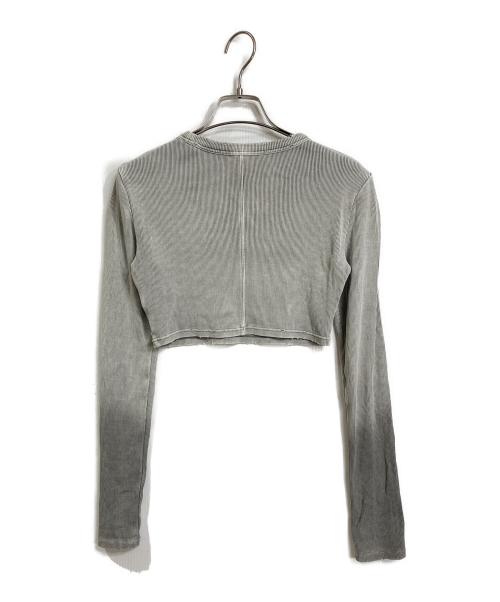 ALEXANDER WANG（アレキサンダー・ワン）ALEXANDER WANG (アレキサンダー・ワン) Distressed Edge Longsleeve Tee  ディストレスドエッジロングスリーブティー   グレー サイズ:Sの古着・服飾アイテム