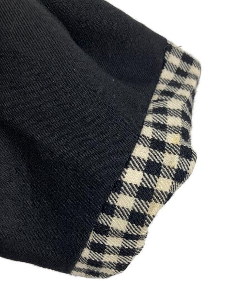 tricot COMME des GARCONS（トリココムデギャルソン）tricot COMME des GARCONS (トリココムデギャルソン) チェックドッキング丸襟ジャケット　アウター　日本製 ブラック サイズ:Mの古着・服飾アイテム