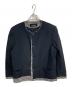 tricot COMME des GARCONS（トリココムデギャルソン）の古着「チェックドッキング丸襟ジャケット　アウター　日本製」｜ブラック