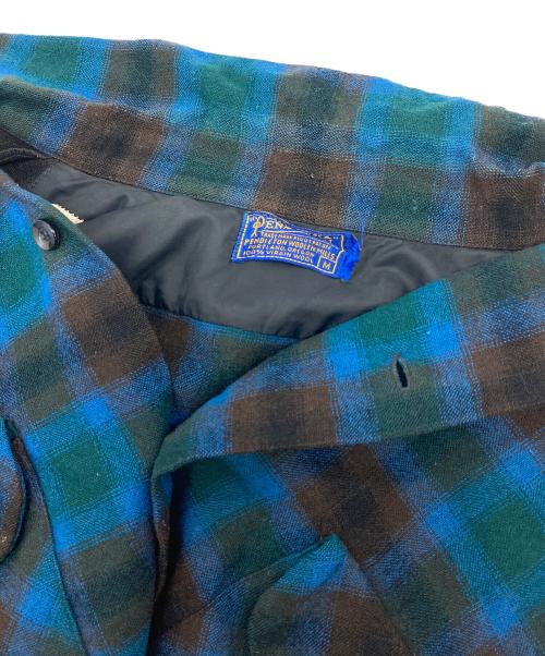 PENDLETON（ペンドルトン）PENDLETON (ペンドルトン) 【古着】50's‐60's ウールボードシャツ　チェックシャツ　50年代　60年代 ブルー×ブラウン サイズ:Mの古着・服飾アイテム