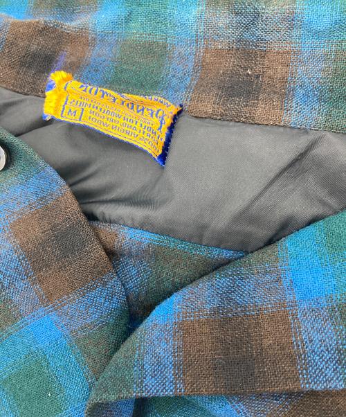 PENDLETON（ペンドルトン）PENDLETON (ペンドルトン) 【古着】50's‐60's ウールボードシャツ　チェックシャツ　50年代　60年代 ブルー×ブラウン サイズ:Mの古着・服飾アイテム